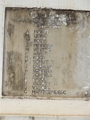 3. Gedenkplaat: Burgers - Anglo Boere Oorlog 1899-1902