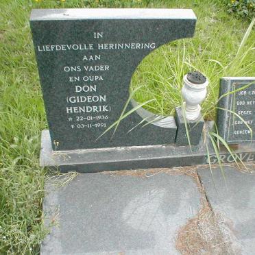 GROVE Gideon Hendrik 1936-1991