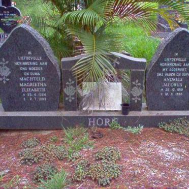 HORN Andries Jacobus 1919-1990 &amp; Machteld Magrietha Elizabeth 1924-1993