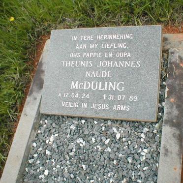 McDULING Theunis Johannes Naude 1924-1989