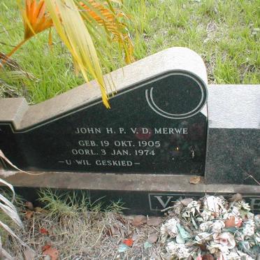MERWE H.P.,  van der 1905-1974