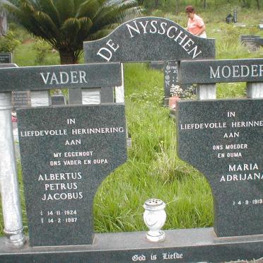 NYSSCHEN Albertus Petrus Jacobus, de 1924-1987 &amp; Maria Adriana 1919-