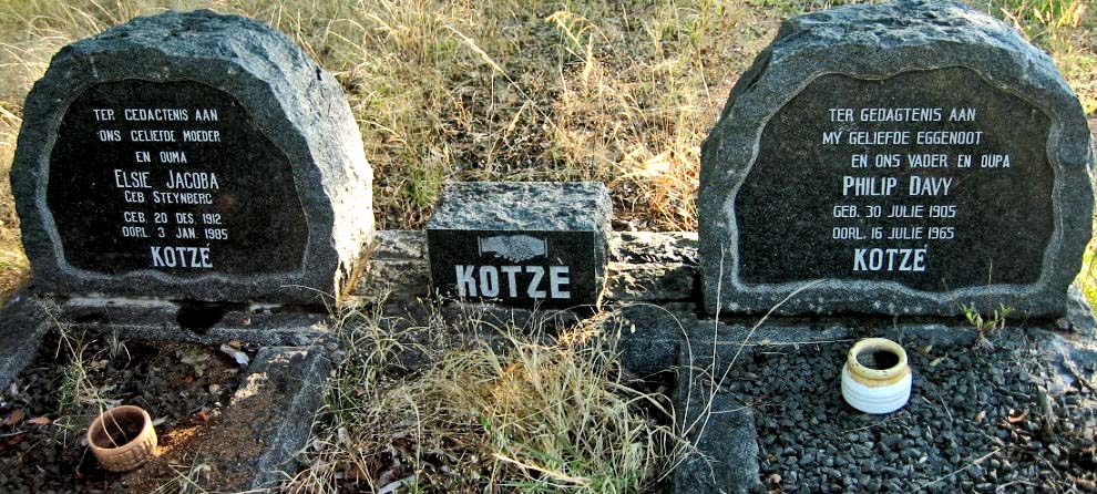 KOTZÉ Philip Davy 1905-1965 & Elsie Jacoba STEYNBERG 1912-1985