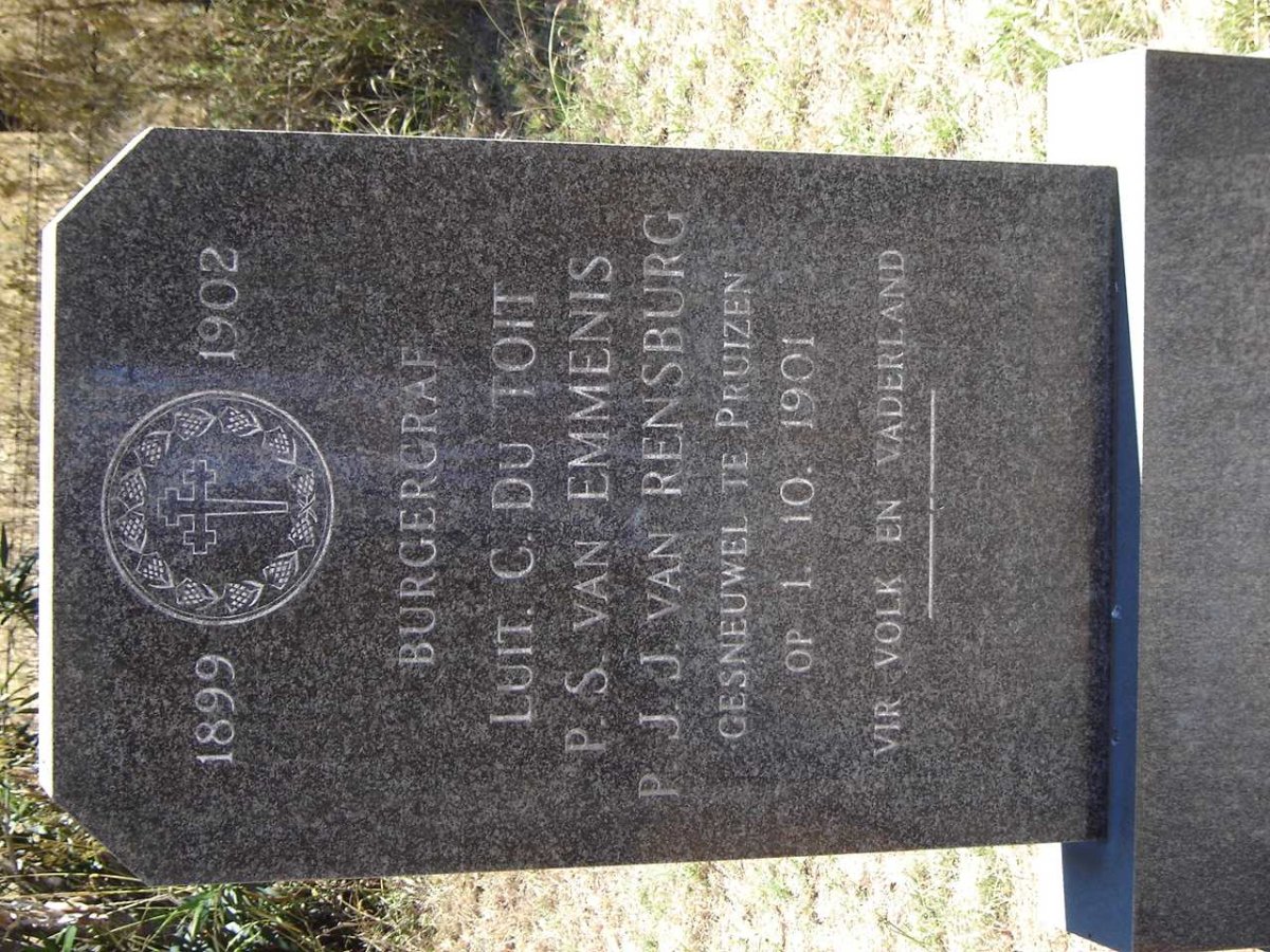 TOIT Christoffel, du 1872-1901 :: JANSE VAN RENSBURG Petrus Johannes 1881-1901 :: VAN EMMENES Petrus Stefanus -1901