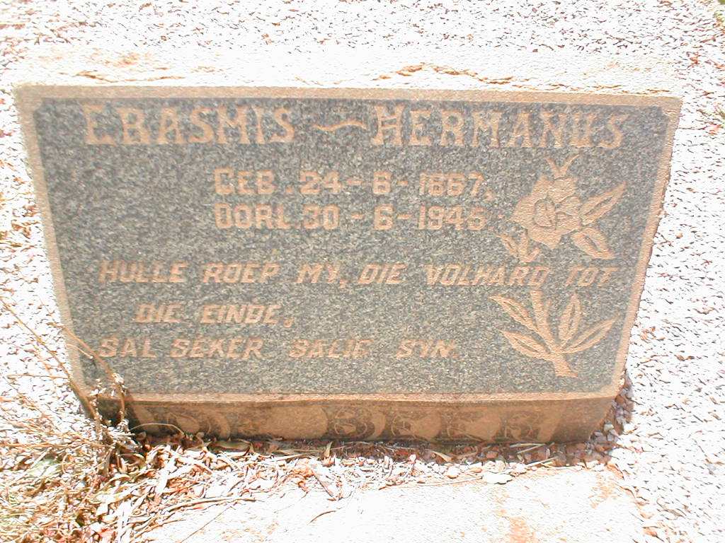 ERASMUS Hermanus 1867-1945