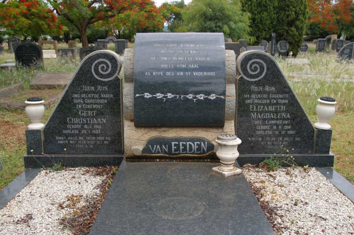EEDEN Gert Christiaan, van 1910-1994 & Elizabeth Magdalena LAMPRECHT 1914-1960