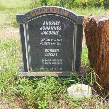 GELDERBLOM Andries Johannes Jacobus 1932-2012 &amp; Doreen Lucial 1938-1987