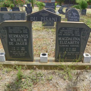 JAGER Hermanus Wilhelm, de 1913-2000 &amp; Magdalena Elizabeth VENTER 1919-1990