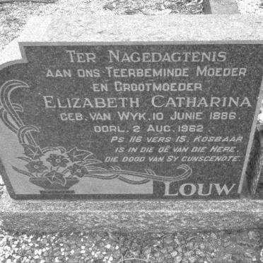 LOUW Elizabeth Catharina nee VAN WYK 1886-1962