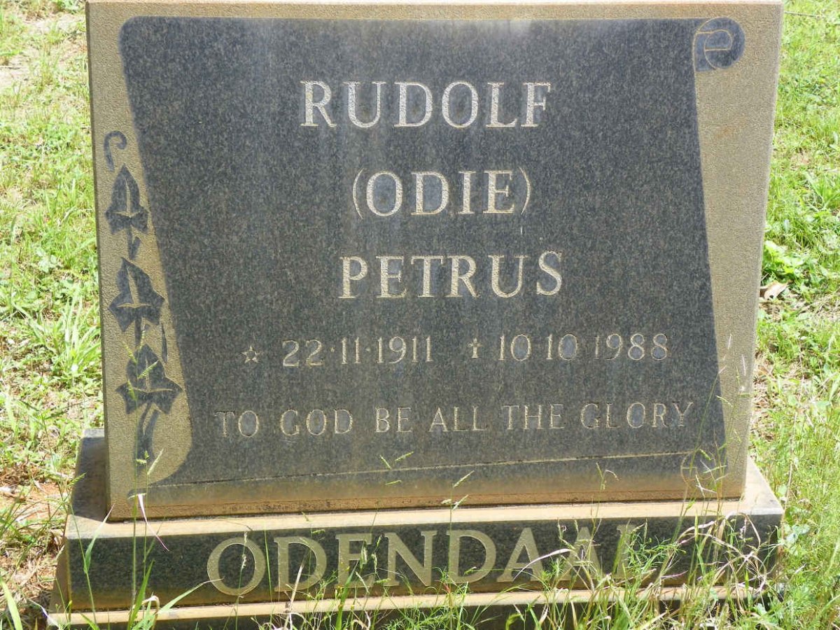 ODENDAAL Rudolf Petrus 1911-1988