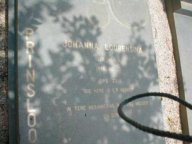 PRINSLOO Johanna Lourensina 1922-1996