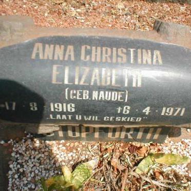 STOPFORTH Anna Christina Elizabeth nee NAUDE 1916-1971