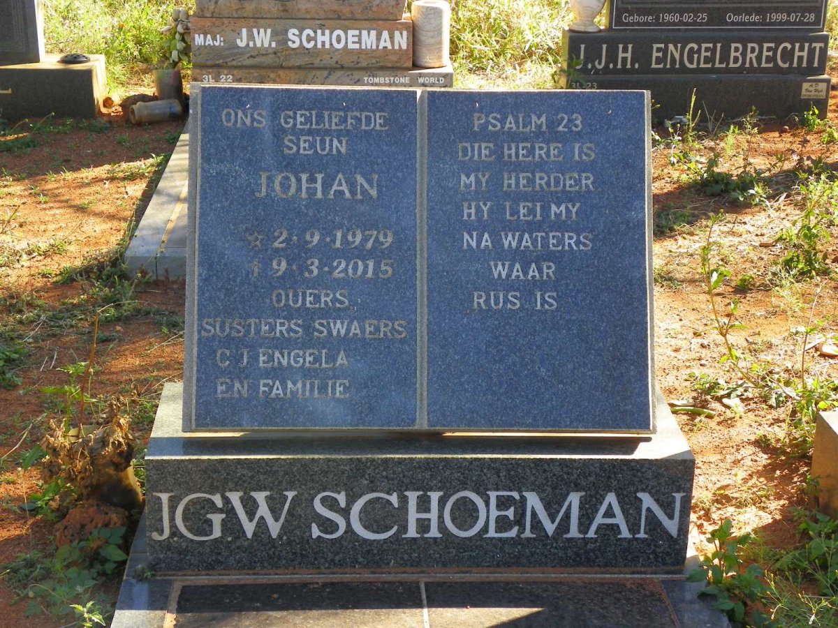 SCHOEMAN J.G.W. 1979-2015