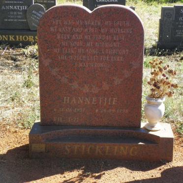 STICKLING Hannetjie 1937-1998