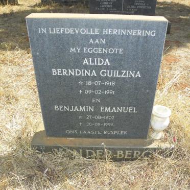 BERG Benjamin Emanuel, van der 1907-1996 & Alida Berndina Guilzina 1918-1991