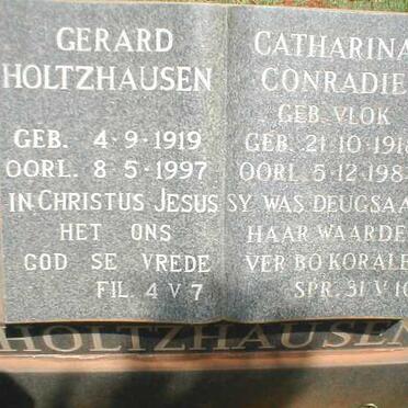HOLTZHAUSEN Gerard 1919-1997 &amp; Catharina Conradie VLOK 1918-1984
