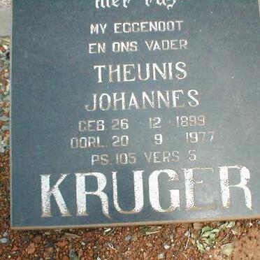 KRUGER Theunis Johannes 1889-1977