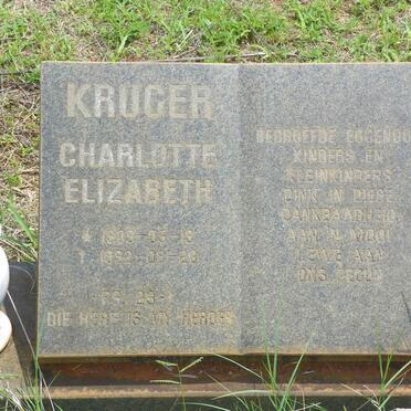 KRUGER Charlotte Elizabeth 1909-1992