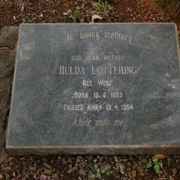 LOTTERING Hulda nee WOLF 1883-1954