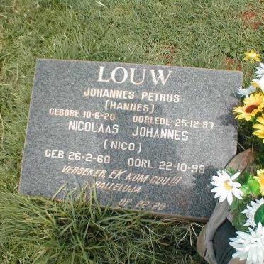 LOUW Johannes Petrus 1920-1997 :: LOUW Nicolaas Johannes 1960-1998