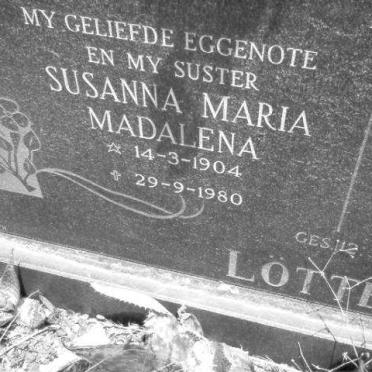 LOTTER Jacobus Nicolaas 1983-1978 & Susanna Maria Madalena 1904-1980 _2