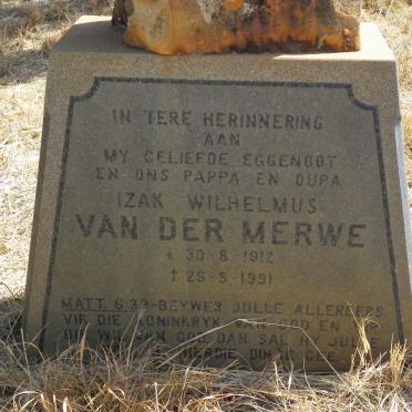 MERWE Izak Wilhelmus, van der 1912-1991