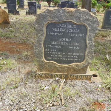 MERWE Jackobus Willem Schalk, van der 1912-1990 &amp; Sophia Magrieta Lucia 1923-2011