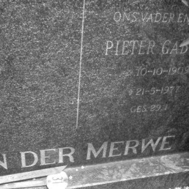 MERWE Pieter Gabriel, van der 1909-1977