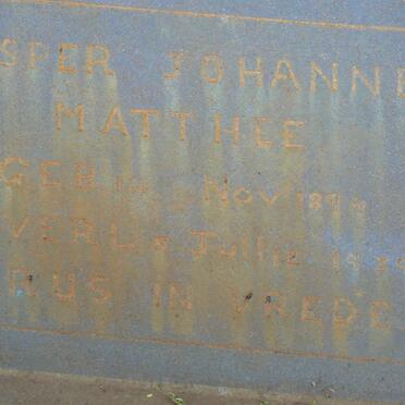 MATTHEE Casper Johannes 1894-1939