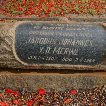 MERWE Jacobus Johannes, v.d. 1907-1969 &amp; Anna Cornelia Jacomina THERON 1911-2005