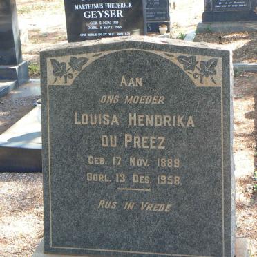 PREEZ Louisa Hendrika, du 1889-1958