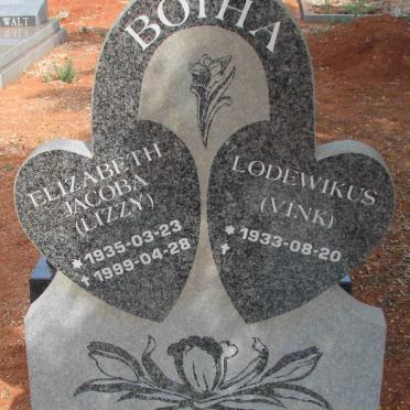 BOTHA Lodewikus 1933- &amp; Elizabeth Jacoba 1935-1999