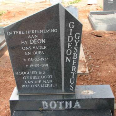 BOTHA Gideon Gysbertus 1937-1991