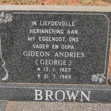 BROWN Gideon Andries 1927-1989