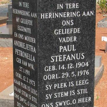 ELOFF Paul Stefanus 1904-1976 &amp; Andriejetha Petronella VAN WYK 1911-1973