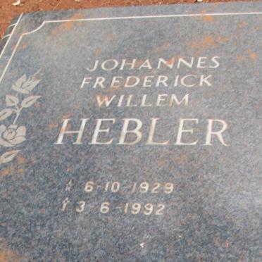HEBLER Johannes Frederick Willem 1929-1992