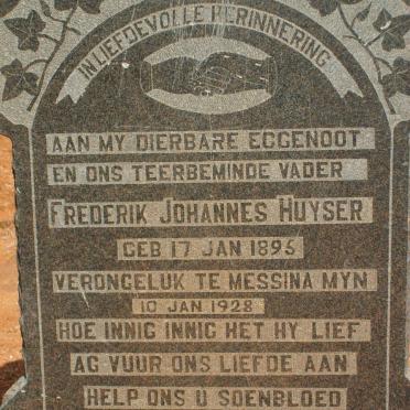 HUYSER Frederik Johannes 1895-1928