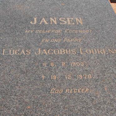 JANSEN Lucas Jacobus Lourens 1903-1970