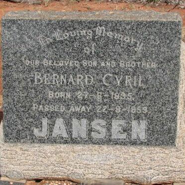 JANSEN Bernard Cyril 1935-1859