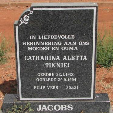 JACOBS Catharina Aletta 1920-1994