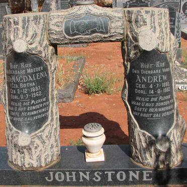 JOHNSTONE Andrew 1882-1962 &amp; Lea Magdalena BOTHA 1887-1962