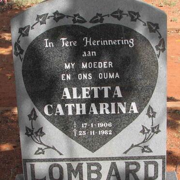 LOMBARD Aletta Catharina 1906-1982