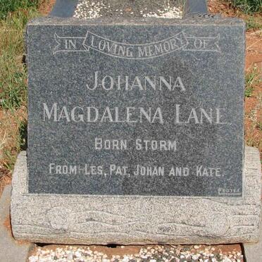 LANE Johanna Magdalena nee STORM