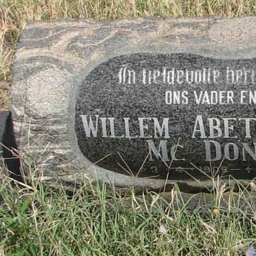 McDONALD Willem Abeth Mathys 1909-1992