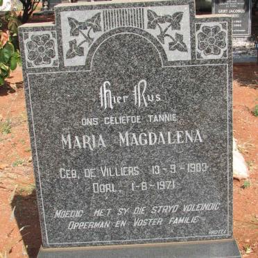 OPPERMAN Maria Magdalena nee DE VILLIERS 1903-1971