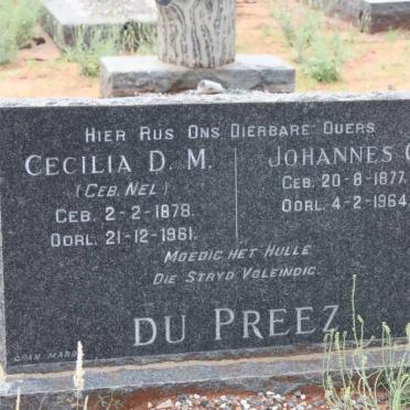 PREEZ Johannes G., du 1877-1964 &amp; Cecilia D.M. NEL 1878-1961