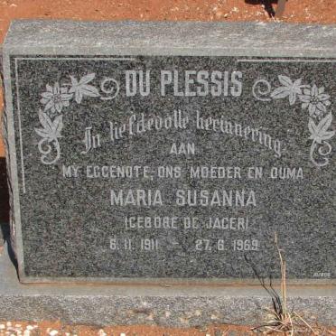 PLESSIS Maria Susanna, du nee DE JAGER 1911-1969