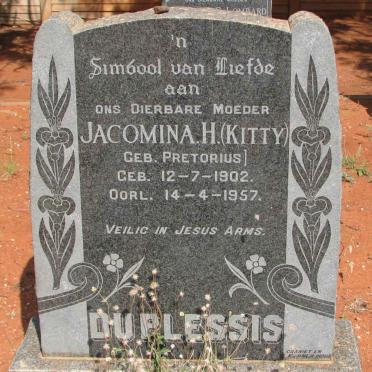 PLESSIS Jacomina H. du nee PRETORIUS 1902-1957
