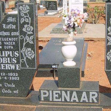 PIENAAR Phillipus Jacobus v.d.Merwe 1922-1982 &amp; Hester Maria Magdalena 1924-1994