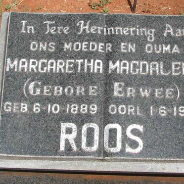 ROOS Margaretha Magdalena nee ERWEE 1889-1982